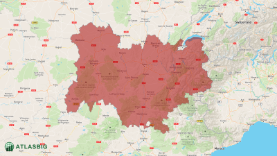 Karte von Auvergne-Rhône-Alpes Thumbnail