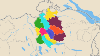 Karte der Bezirke des Kantons Zurich Thumbnail