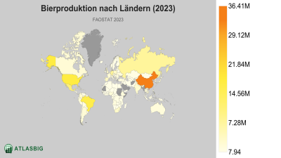 Bierproduktion nach Ländern (2023) Thumbnail