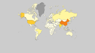 Karte der Länder nach Gesamtgetreideproduktion Thumbnail