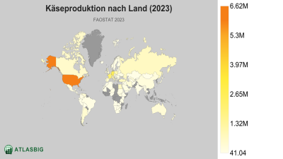 Käseproduktion nach Land (2023) Thumbnail