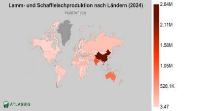 Lamm- und Schaffleischproduktion nach Ländern (2024) Thumbnail