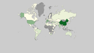Karte der Länder nach Traubenproduktion Thumbnail