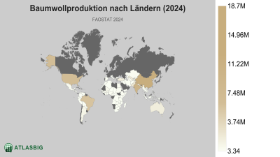 Baumwollproduktion nach Ländern (2024) Thumbnail