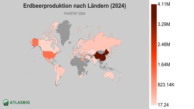 Karte der Länder nach Erdbeerproduktion Thumbnail