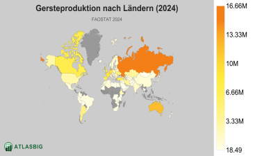 Gersteproduktion nach Ländern (2024) Thumbnail