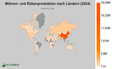 Möhren- und Rübenproduktion nach Ländern (2024) Thumbnail