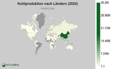 Länder nach Kohlproduktion Thumbnail