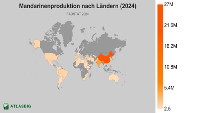 Mandarinenproduktion nach Ländern (2024) Thumbnail