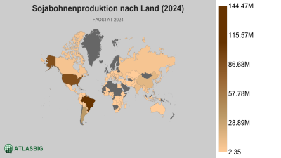 Sojabohnenproduktion nach Land (2024) Thumbnail