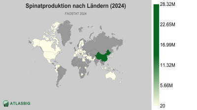 Spinatproduktion nach Ländern (2024) Thumbnail