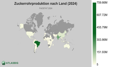 Zuckerrohrproduktion nach Land (2024) Thumbnail