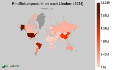 Rindfleischproduktion nach Ländern (2024) Thumbnail