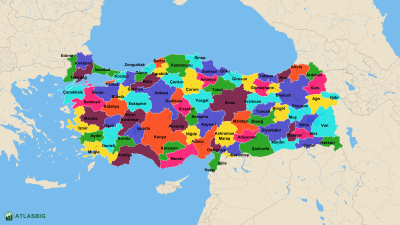 Liste und Karte der türkischen Provinzen Thumbnail